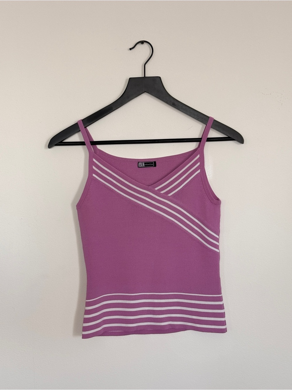 Vintage Anne Klein Lavender Striped Knit Cami Top
